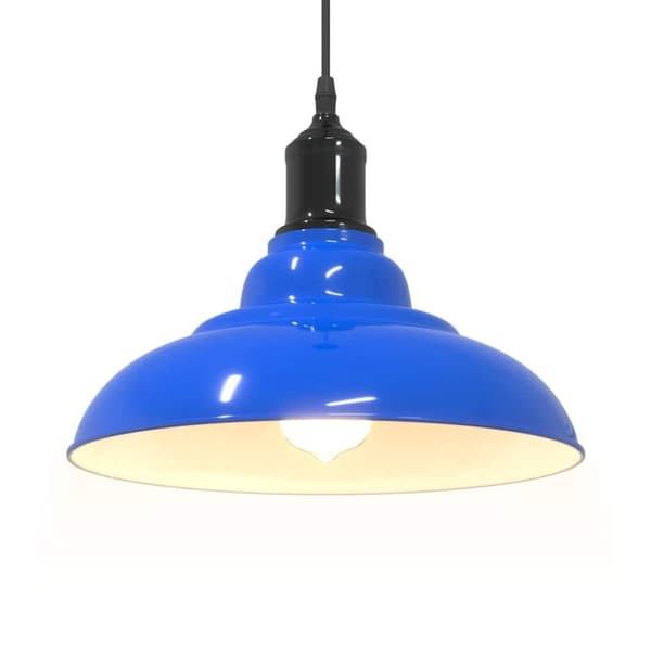 vidaXL pendellampe højdejusterbar E27 Ø 31 cm metal glans mørkeblå
