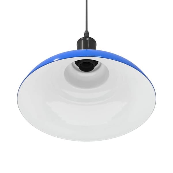 vidaXL pendellampe højdejusterbar E27 Ø 31 cm metal glans mørkeblå