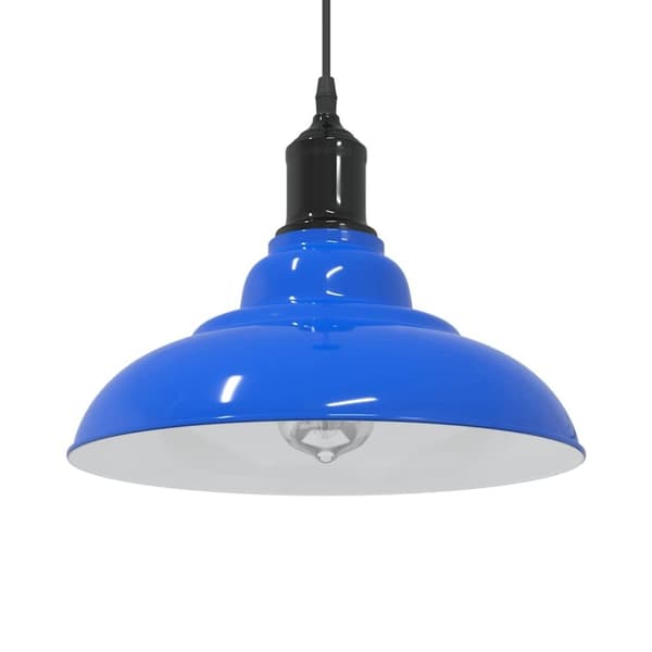 vidaXL pendellampe højdejusterbar E27 Ø 31 cm metal glans mørkeblå