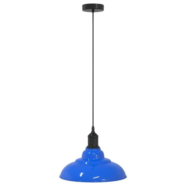 vidaXL pendellampe højdejusterbar E27 Ø 31 cm metal glans mørkeblå