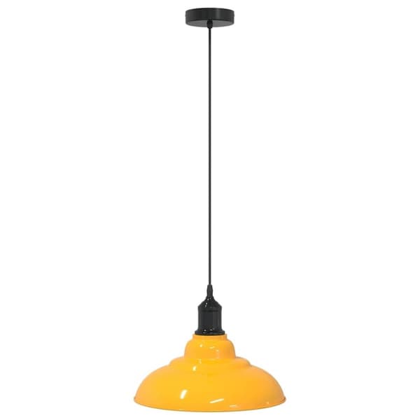 vidaXL pendellampe højdejusterbar E27 Ø 31 cm metal glans gul