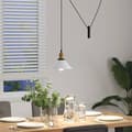 Miniatyrbillede 5 af 11: vidaXL pendellampe højdejusterbar E27 Ø 22 cm metal glans hvid