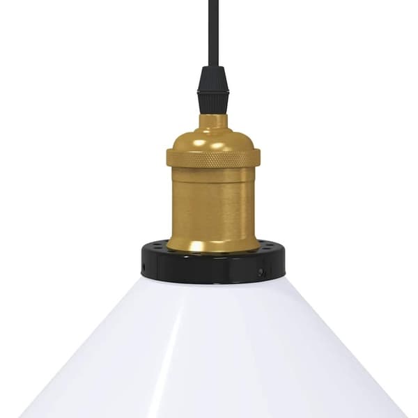 vidaXL pendellampe højdejusterbar E27 Ø 22 cm metal glans hvid