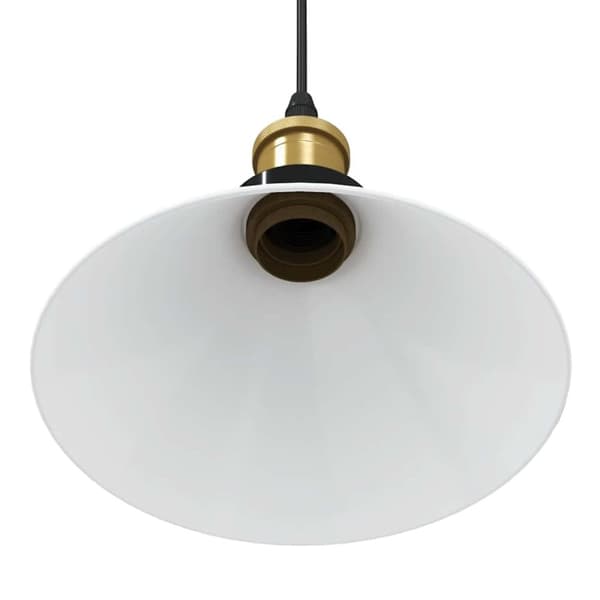 vidaXL pendellampe højdejusterbar E27 Ø 22 cm metal glans hvid
