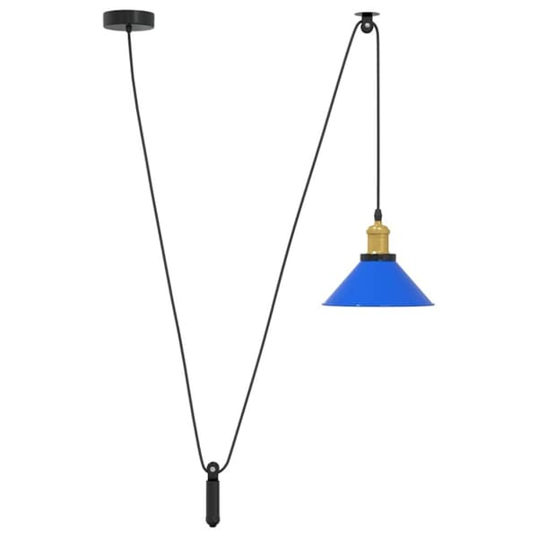vidaXL pendellampe højdejusterbar E27 Ø 22 cm metal glans mørkeblå