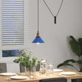 Miniatyrbillede 5 af 11: vidaXL pendellampe højdejusterbar E27 Ø 22 cm metal glans mørkeblå