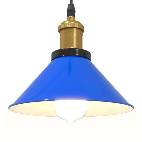 vidaXL pendellampe højdejusterbar E27 Ø 22 cm metal glans mørkeblå