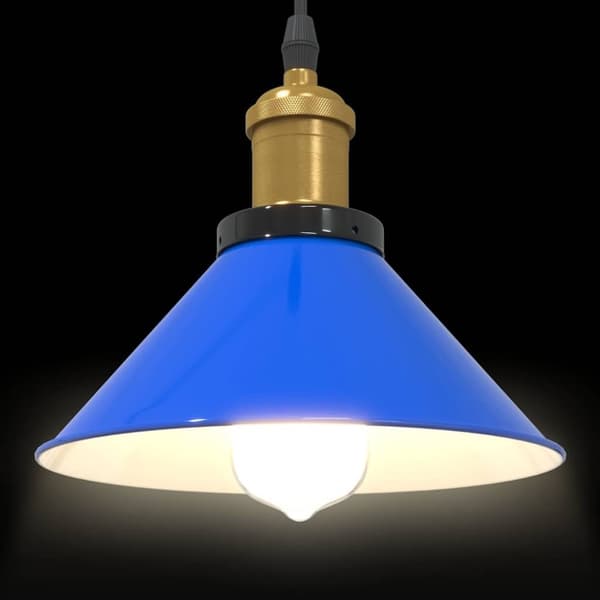 vidaXL pendellampe højdejusterbar E27 Ø 22 cm metal glans mørkeblå