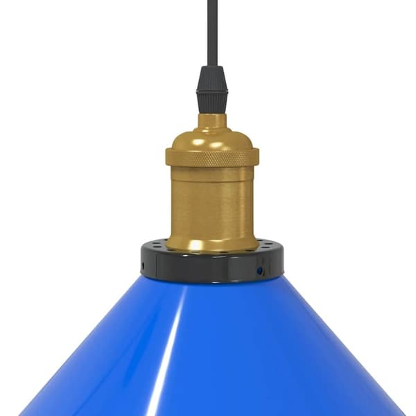 vidaXL pendellampe højdejusterbar E27 Ø 22 cm metal glans mørkeblå