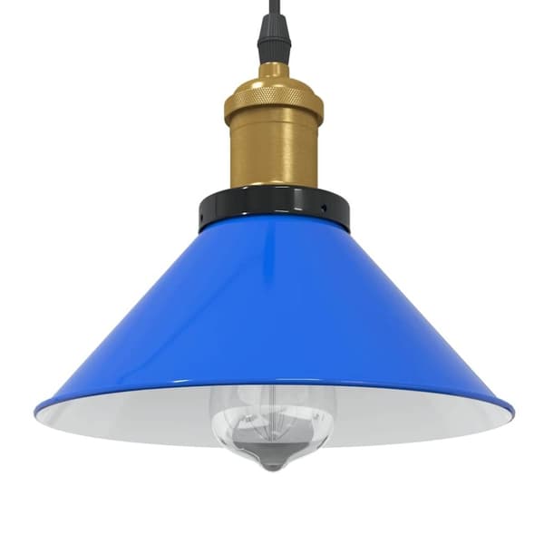 vidaXL pendellampe højdejusterbar E27 Ø 22 cm metal glans mørkeblå
