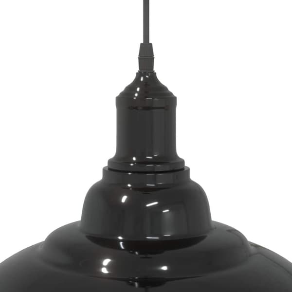 vidaXL pendellampe højdejusterbar E27 Ø 31 cm metal glans sort