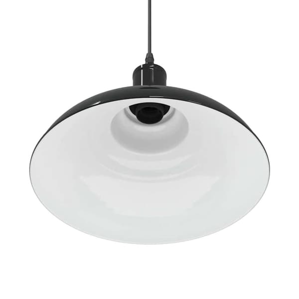vidaXL pendellampe højdejusterbar E27 Ø 31 cm metal glans sort