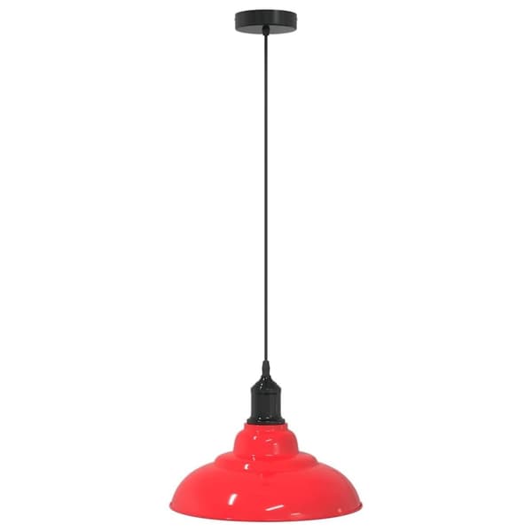 vidaXL pendellampe højdejusterbar E27 Ø 31 cm metal glans rød