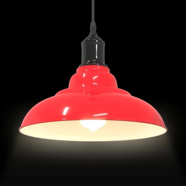 vidaXL pendellampe højdejusterbar E27 Ø 31 cm metal glans rød