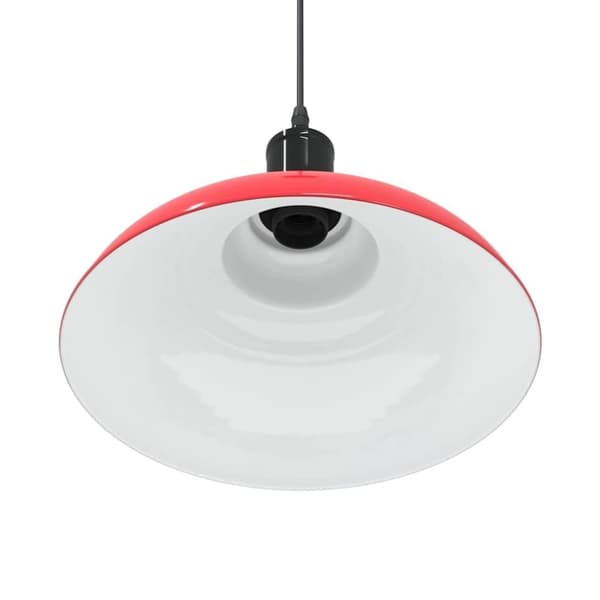 vidaXL pendellampe højdejusterbar E27 Ø 31 cm metal glans rød
