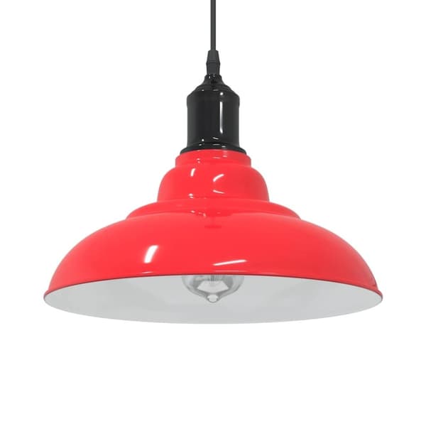 vidaXL pendellampe højdejusterbar E27 Ø 31 cm metal glans rød
