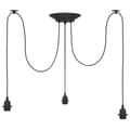 Miniatyrbillede 6 af 11: vidaXL pendellampe med 3 lampeholdere E27 metal sort