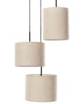 Miniatyrbild 1 av 11: Taklampa Hängande 3 Ljus Beige Linnetyg Skärm Modern Design Vardagsrumslampa