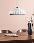 Miniatyrbild 4 av 10: Hängande Taklampa Vit Nylonskärm Modern Design Vardagsrumslampa