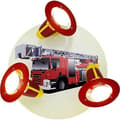 Miniatyrbild 2 av 3: elobra Trango-Brilon 3-glödlampa vägg-/taklampa med brandbilsmotiv - 127346