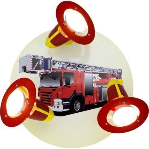 elobra Trango-Brilon 3-glödlampa vägg-/taklampa med brandbilsmotiv - 127346