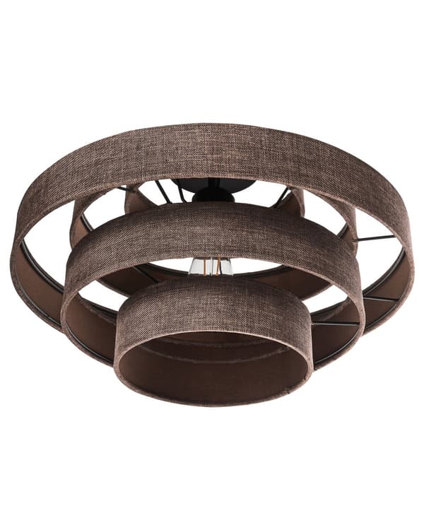 Taklampa Brun skärm i Linnetyg Modern Design Vardagsrumslampa