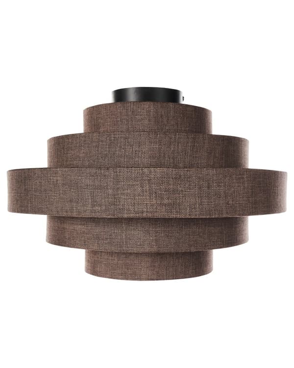 Taklampa Brun skärm i Linnetyg Modern Design Vardagsrumslampa
