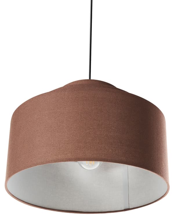Hängande Taklampa Brun Linnetygsskärm Modern Design Vardagsrumslampa