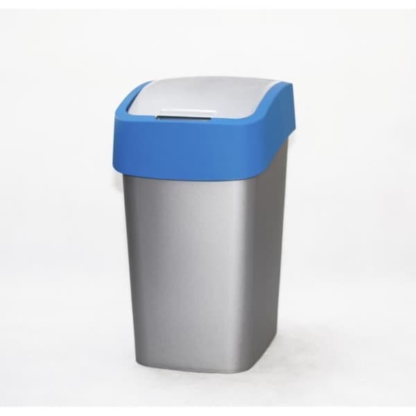 Koš odpadkový Flipbin 25 l st íbrný/modrý,500009