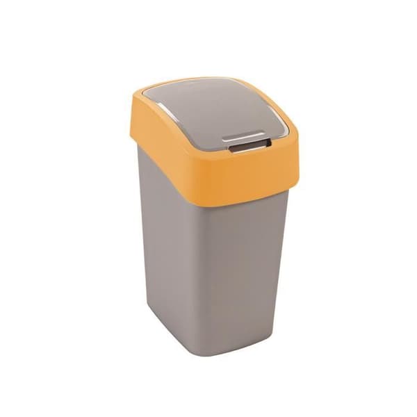 Koš odpadkový Flipbin 10 l st íbrný/žlutý,500003