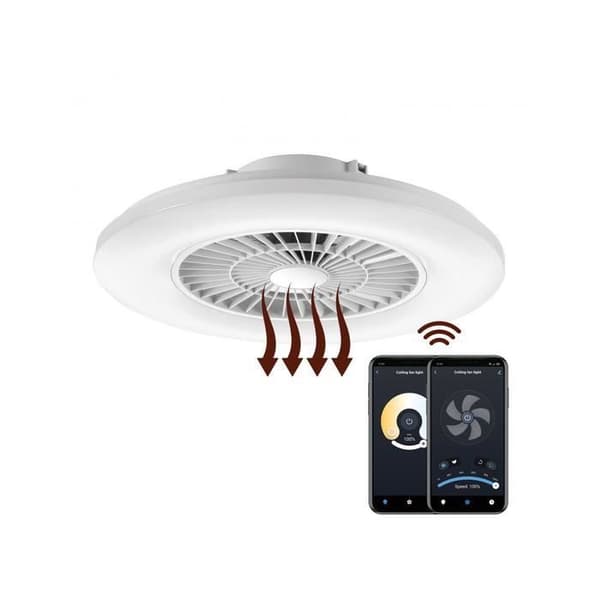 muvit iO WIFI White CCT-ansluten taklampa med fläkt - Alexa, Google Home och Siri-kompatibel - 600*170 mm