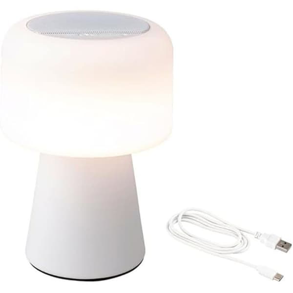 LED-högtalare - LUMINEO - 22,5 cm - Bluetooth Uppladdningsbar - IP44 - 90 lumen - Vit