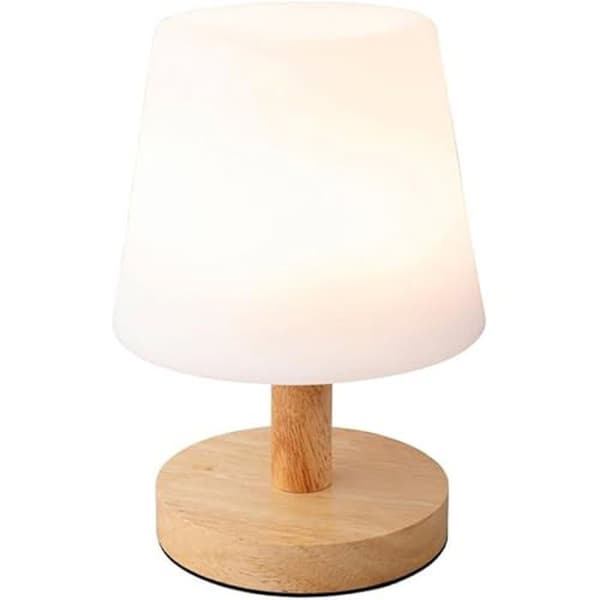 LED-lampa - LUMINEO - 22cm - Träfinish - 35lm - IP44 - USB