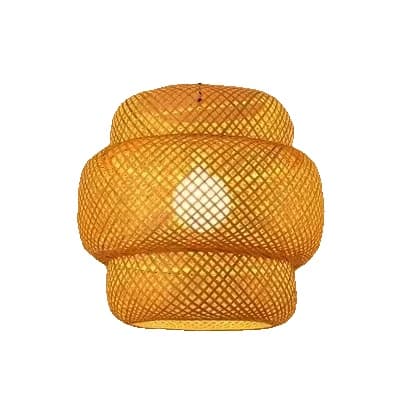 Luonnollinen bambuvalaisin, halkaisija 38 cm, perinteinen muotoilu,BK-38CM, Ei lamppua