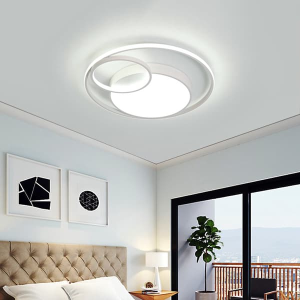 LED Loftlampe, 3 Farveskiftmuligheder, Moderne Rundt Design,HVID, S, foranderlig