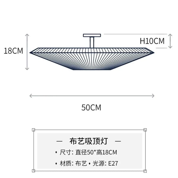 Taklampa, Elegant Vit Tygdesign, LED-kompatibel,D50cm