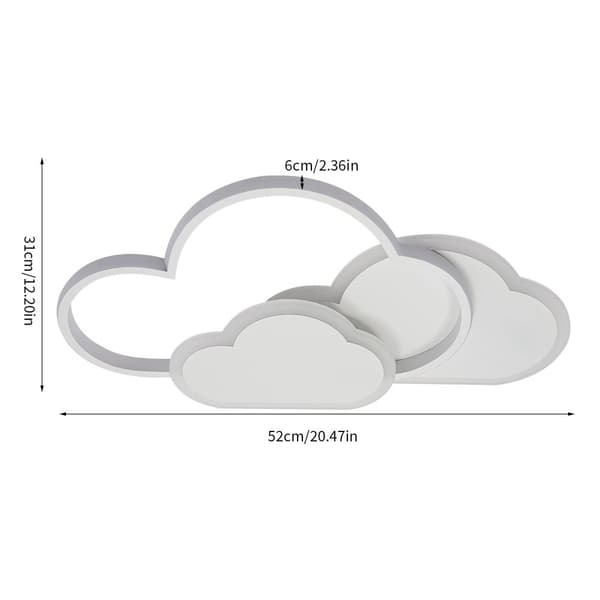 Skyformet LED Loftlampe, Justerbar 3-Farvet Belysning, Moderne Design,42W, HVID