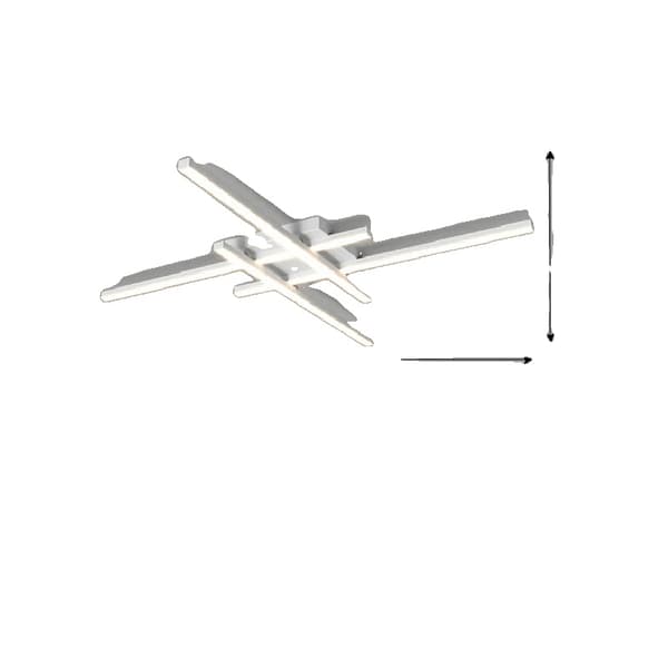 LED Loftlampe, Moderne Design, Energi Effektiv,3-Farve uden RC, Hvid 61CM