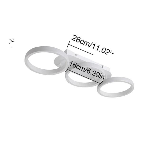 Acryl LED Loftlampe, Moderne Design, 5-10 Kvadratmeter Belysningsområde,3 cirkulære-hvide, Kold hvid