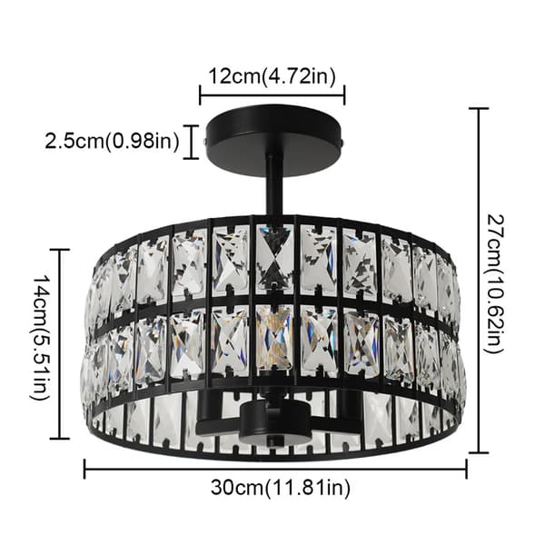 Loftkrone, LED SMD-pærer, Moderne stil,sort