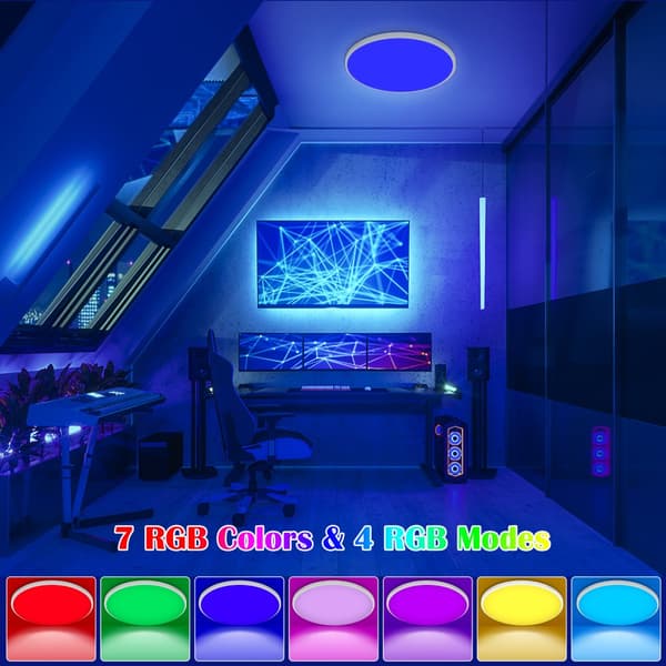 RGB Värikäs LED-kattovalaisin, Säädettävä Kirkkaus, Helppo Asentaa, Energiatehokas