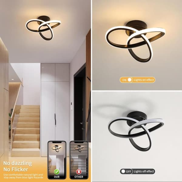 Modern LED-taklampa, 22W, 2500LM, Klöverform, Varmvitt Ljus, 25 cm