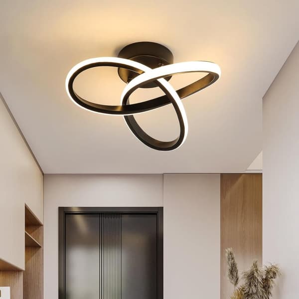 Modern LED-taklampa, 22W, 2500LM, Klöverform, Varmvitt Ljus, 25 cm