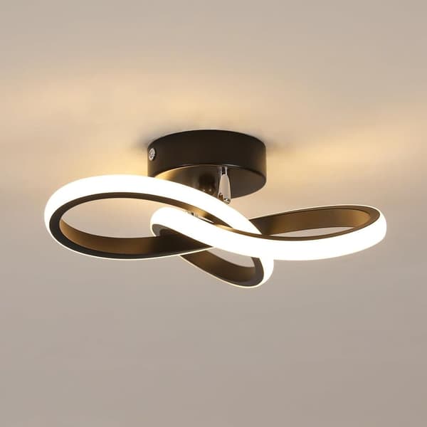 Modern LED-taklampa, 22W, 2500LM, Klöverform, Varmvitt Ljus, 25 cm