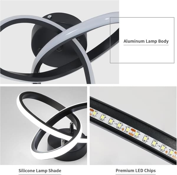 Moderne LED loftslampe, 22W, 2500LM, kløverformet, hvidt lys, 25 cm