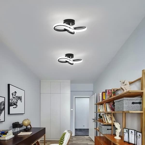 Moderne LED loftslampe, 22W, 2500LM, kløverformet, hvidt lys, 25 cm