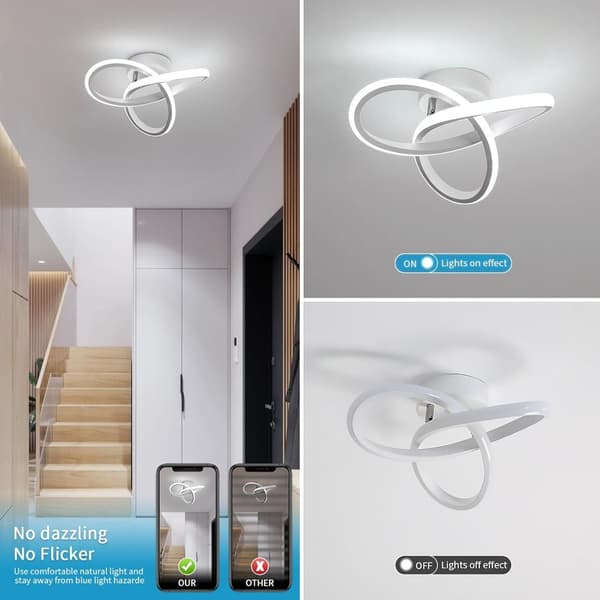 Moderne LED loftslampe, 22W, 2500LM, kløverformet, hvidt lys, 25 cm