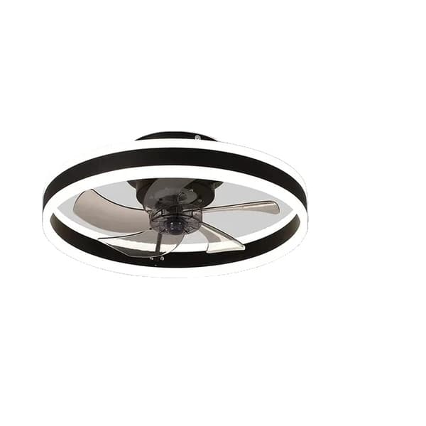 Moderne LED Loftventilator Lys, Fjernbetjening, Energi Effektiv,Tricolor dæmpning RC, Sort, 40CM