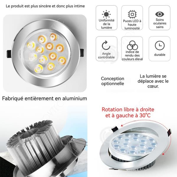 INN LED-takljus Inbäddad spotlight Kommersiella kläder Smyckesaffär Bull's Eye-lampa Justerbar tak infälld belysning