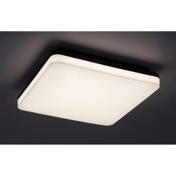 Plafonniers kvadratisk utomhus i plast klass F Rabalux Pernik 2400lm 2565lm 24W 3000K D28cm H5cm IP54 IK08